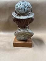 Mardo Bronze Clown Bust On Wood Base