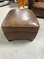 Leather Craft Chair and Ottoman