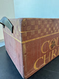 Country Christmas Primitive Style Wooden Planter or Storage Box with Leather Handles AS IS (READ DESCRIPTION CAREFULLY)