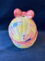 Ceramic Quilted Easter Egg Trinket Box