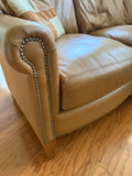 Southern Lights Trading Co. Tan Leather Sofa ***HEAVY ITEM***READ DETAILS ON PICK UP POLICY***