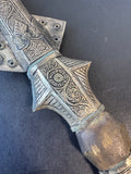 Middle Eastern Vintage Etched Dagger with Fishtail Sheath
