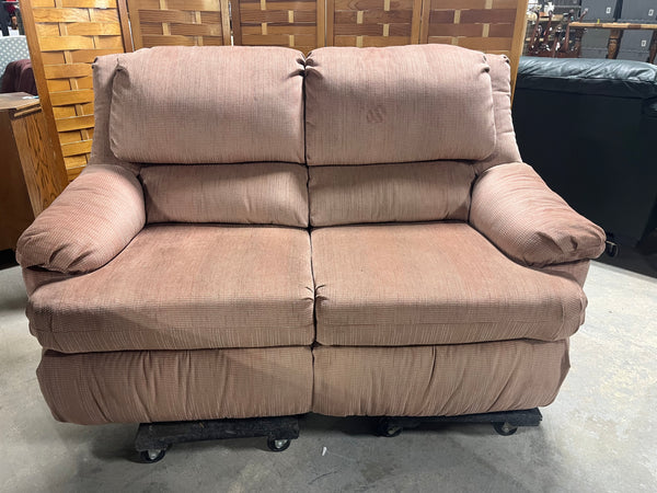Action Industries Pink/Mauve Reclining Love Seat***HEAVY ITEM***