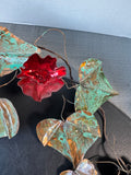 Copper Vintage Morning Glory Vine Wall Sculpture