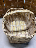 Woven Rectangle Market Basket with Single Handle (B)