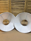 Pair of Tan Satin Finish Lamp Shades