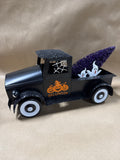 (B) Halloween Truck With Purple Glittery Brush Tree