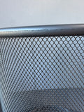 Silver Metal Mesh Round Wastebasket