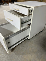 Particle Board Three Drawer Rolling Cabinet