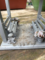 Metallic Silver Tone Bird Feeder