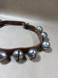 Leather Sleigh Bell Belt with Large Silver Jingle Bells