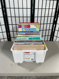 Bin of Crafting Paper/Card Stock (C) 20+ Packs of Paper