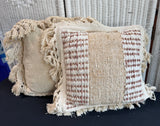 Pair of Bohemian Throw Pillows with Macramé Trim