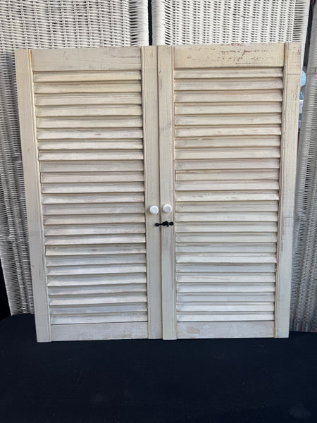 Shabby Chic Distressed Cream Hanging Shutter Decor