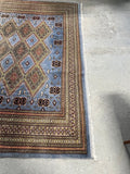 L- Hand Knotted Rug, BLue/brown tones,  12 ft x 8 ft