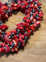 Silver/ Red Coral Necklace