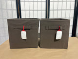 Brown Collapsable Fabric Bins, 10"x13", 11"H. Set of 2