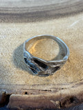 Modernist Style Textured Sterling Silver Ring SIZE 7.5