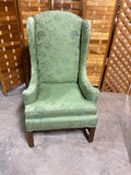 Green Upholstered Wingback Chair
