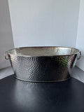 Oval Hammered Metal Ice Bucket