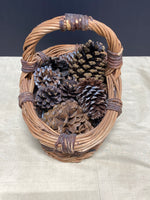 Woven Basket Full of Pinecones