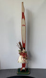 Old Homestead Hand Made Folk Style Slim Wooden Santa Decor