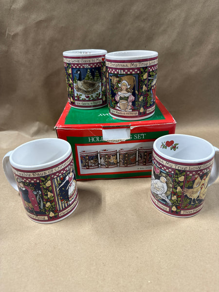 Twelve Days Of Christmas Holiday Coffee Mugs — 4 Mugs