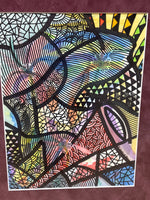 Zentangle Abstract Ink/Watercolor; Signed