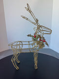 Gold Glitter Wire Holiday Reindeer