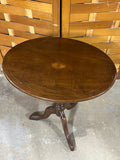 Petite Oval Pedestal Table with Inlay