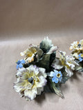 Capodimonte Floral Candle Holders - Pair READ DESCRIPTION