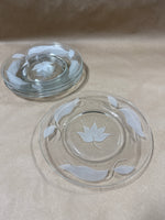 Etched Leaf Salad Plates — Set Of 5