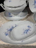54-Piece Tharoud Limoges Monjovis Blue Floral Yotis China Set