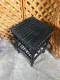 Black Painted Wicker Side Table