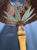 Lightweight Faux Bamboo Floor Lamp with Rattan Shade (WORKS)