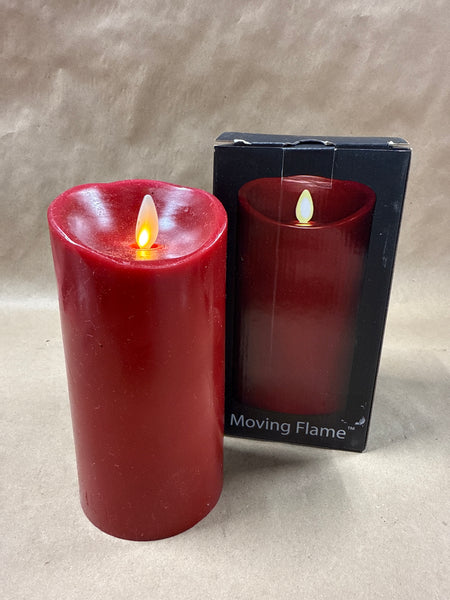 (D) Liown Battery Operated Red Moving Flame 6” Scented Candle WORKS