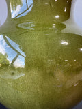 Green Crackled Olive Jar Style Glazed Ceramic Vase