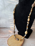 Shades of Brown Long Beaded Necklace