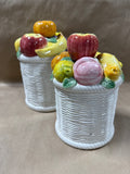 Pair Of Fitz And Floyd Fruit Canister Sets