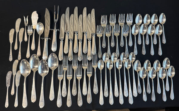 64-Piece Stieff Sterling Silver Monogrammed Flatware