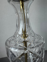 Hollywood Regency Style Brass & Cut Crystal Lamp (WORKS)