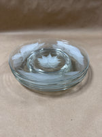 Etched Leaf Salad Plates — Set Of 5