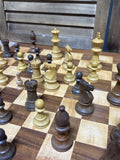 Wood Chess Board with Resin Pawns