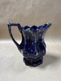 Blue Agate Spongeware Bennington Pottery Pitcher