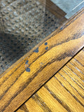 Cane/Glass Top Drop Leaf Coffee Table