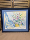 Drapery & Daisies Original Watercolor by Ginger Olansen; Signed