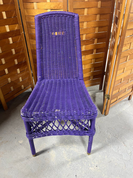 Purple Painted Wicker Chair