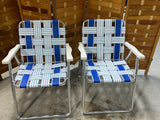Pair of Woven Folding Beach Chairs