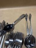 Epic Stainless Steel Diamond Pattern Flatware — 46 Pieces