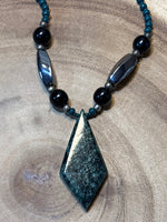 Green, Black & Chrome Necklace